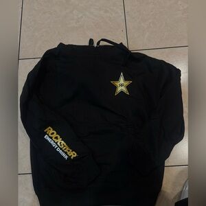Rockstar Energy Drink Black Hoodie with Yellow Star Logo